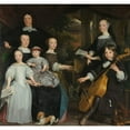 thumbnail image 2 of Abraham Lambertsz. van den Tempel 21x20 Gold Ornate Framed and Double Matted Museum Art Print Titled - David Leeuw with His Family (1671), 2 of 4