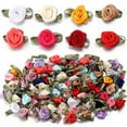 thumbnail image 3 of XmhyTop-A 100 Pcs Mini Satin Roses Artificial Ribbon Roses for Wedding Decor, DIY Crafts, Scrapbooking Gift Toppers Small Satin Bows, Decorative Red Roses Floral Craft Supplies,Purple, 3 of 5