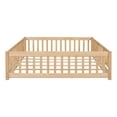 thumbnail image 4 of Miniyam Queen Size Toddler Floor Bed with Fence, Natural, 4 of 8