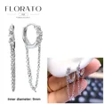 thumbnail image 1 of FLORATO 925 sterling silver earrings chain tassel pendant earrings zircon silver earrings for women trend Luxury Wedding Jewelry, 1 of 5