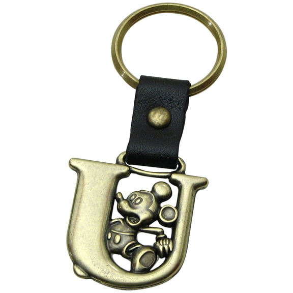 Mickey Mouse Letter U Brass Key Chain