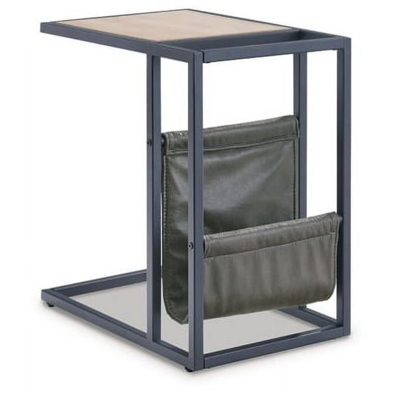 Signature Design by Ashley Contemporary Freslowe Chairside End Table  Light Brown/Black
