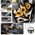 thumbnail image 5 of Uorisanigo Animal Fur Sunflowers Automobile Front and Rear Cushion Covers Steering Wheel Cover Pillowcase for Cars Gear Lever Cover+Hand Brake Cover Water Coaster Washable 11 Packs, 5 of 7