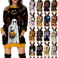 thumbnail image 2 of Vestido de mujer transfronterizo de Europa y Estados Unidos con capucha larga y holgada con estampado de calaveras para Halloween, 2 of 5