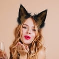 thumbnail image 6 of Jiibva Faux Fur Fox Wolf Ears Headband Handmade Furry Animal Ear Hairband Women Men Head Accessories for Halloween Party, 6 of 7