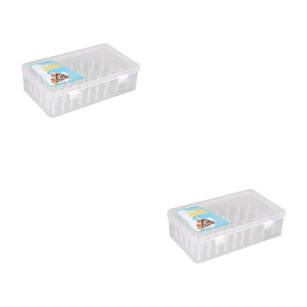 Caja de Hilo de Coser Ounissouiy 42 Carretes Almacenamiento Gran Capacidad Color Rosa Azul Transparente