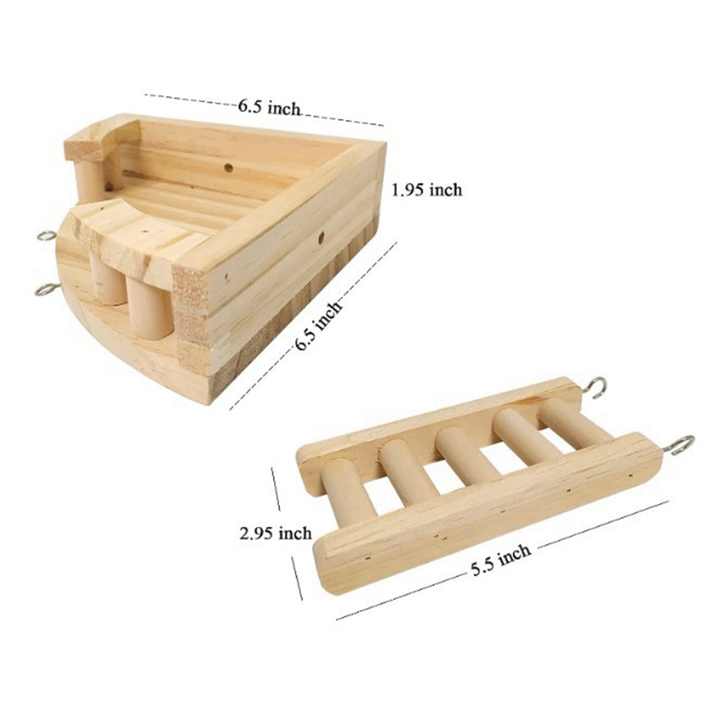 Hamster Climbing Ladder, Wooden Climbing Toy and Bridge Cage Decor for