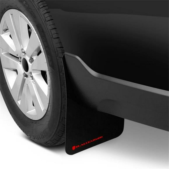 Rally Armor MF12-BAS-RD Basic Black, Red Mud Flap with Logo (Universal Fitment (no Hardware))