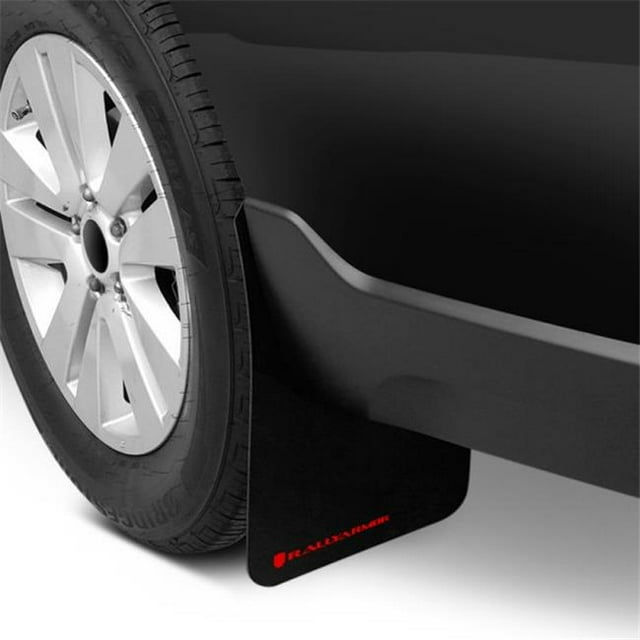 Rally Armor MF12-BAS-RD Basic Black, Red Mud Flap with Logo (Universal Fitment (no Hardware))