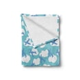 thumbnail image 2 of Cartoon Airplane Soft Flannel Fleece Throw Blanket, Baby Boy Playroom Pattern with Blue Aircraft Silhouettes, Cozy Plush for Indoor and Outdoor Use, 50" x 70", Turquoise Blue and White, by Ambesonne, 2 of 6