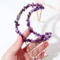 thumbnail image 4 of Natural purple powder crystal crushed stone hollowed out moon octagonal beads crystal decoration wind chime sun catcher, 4 of 5