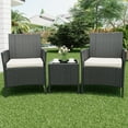thumbnail image 5 of 3 Piece Patio Furniture Set, Rattan Outdoor Furniture with 2 Chairs & Coffee Table, 5 of 8