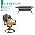 thumbnail image 5 of VIVIJASON 9-Piece Outdoor Patio Furniture Dining Set, All-Weather Cast Aluminum Conversation Set, Include 8 Swivel Dining Chairs and an Oval Table with Umbrella Hole for Lawn Garden Backyard, 5 of 7