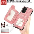 thumbnail image 3 of Phone Case for Samsung Galaxy A23 5G/4G Wallet Cover with Tempered Glass Screen Protector and Wrist Strap Lanyard RFID Credit Card Holder Ring Stand Cell Accessories A 23 23A 6.6 Women Pink, 3 of 14