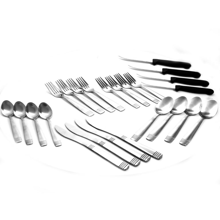 Gibson Palmore Plus 24 Piece Flatware Set with 4 Steak Knives
