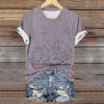 thumbnail image 6 of ATENAR Shirts for Women Crew Neck Shirts Short Sleeve Summer Tops Purple 3XL, 6 of 6