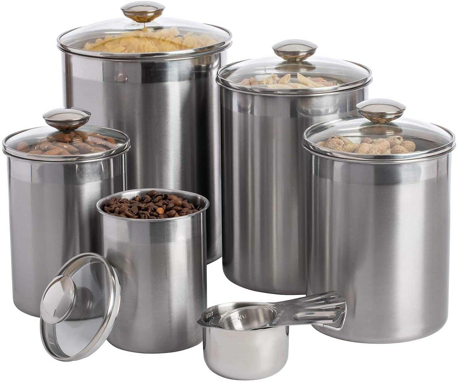 Unique Kitchen Storage Containers Set Steel with Simple Decor