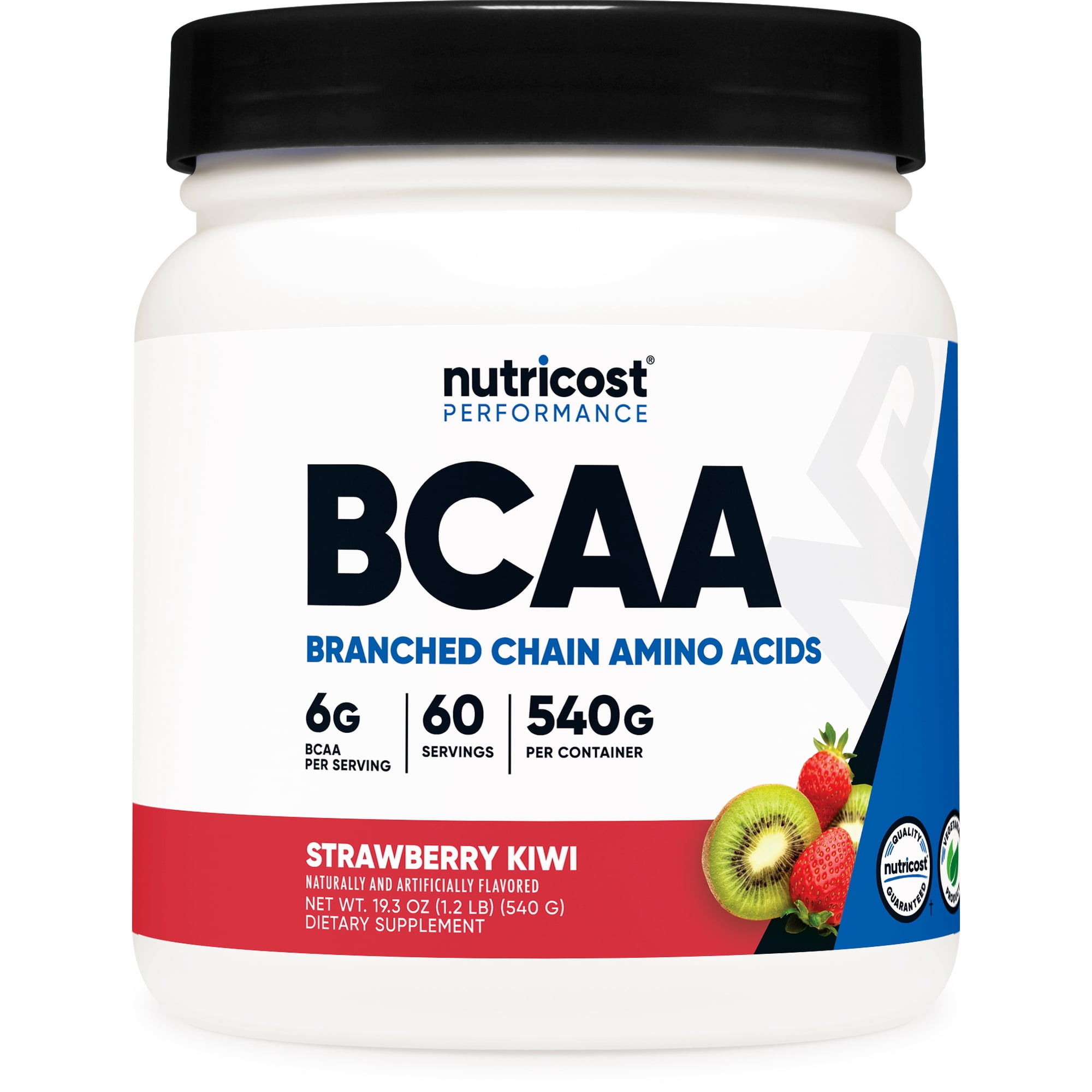 Nutricost BCAA Powder- 2:1:1 (Strawberry Kiwi) 60 Servings - Non-GMO Amino Acid Supplement