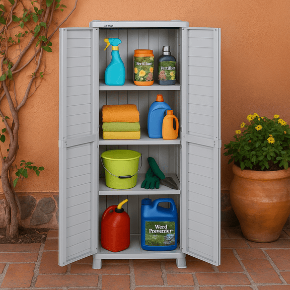 Armario Gabinete Organizador Almacenamiento Estante Grande Plástico ideal para Exterior RIMAX