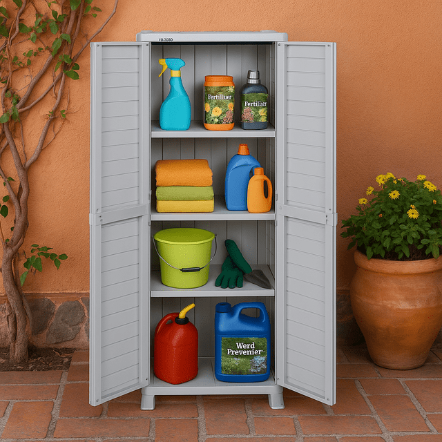 Armario Gabinete Organizador Almacenamiento Estante Grande Plástico ideal para Exterior RIMAX
