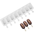thumbnail image 1 of Juego de moldes de silicona para mini paletas de helado, moldes reutilizables para paletas de helado, moldes para hacer paletas de hielo con palitos de madera, ideales para repostería, 8, 1 of 6
