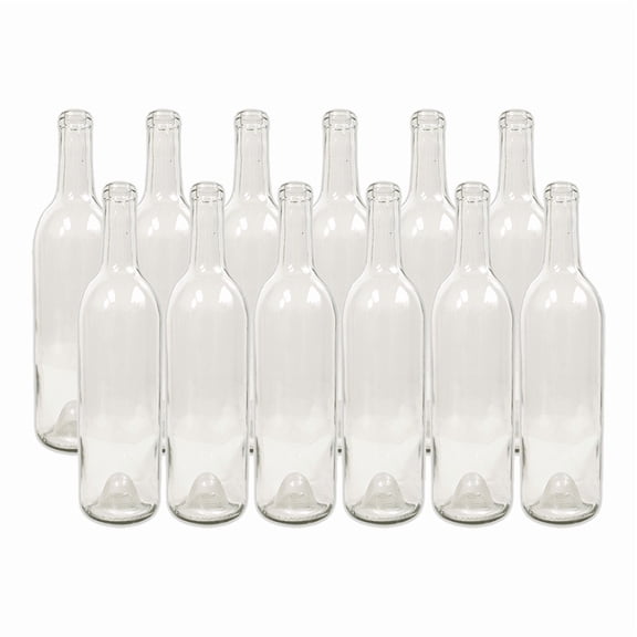 LD Carlson 750mL Clear Bordeaux Punted Bottles 12/Case