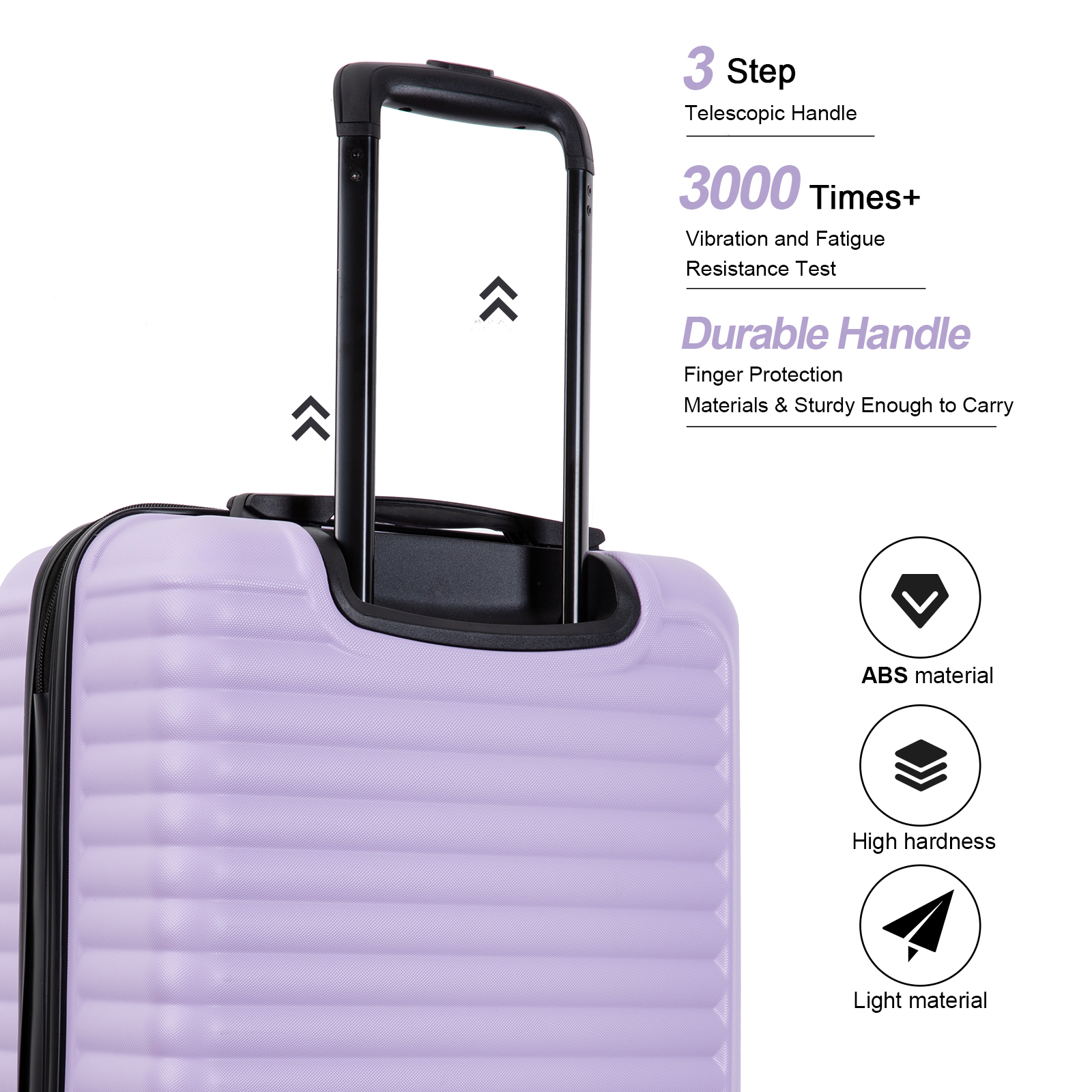 Travelhouse 20" Hardside Carry-On Underseat Luggage with Spinner Wheels, Light Purple photo 2