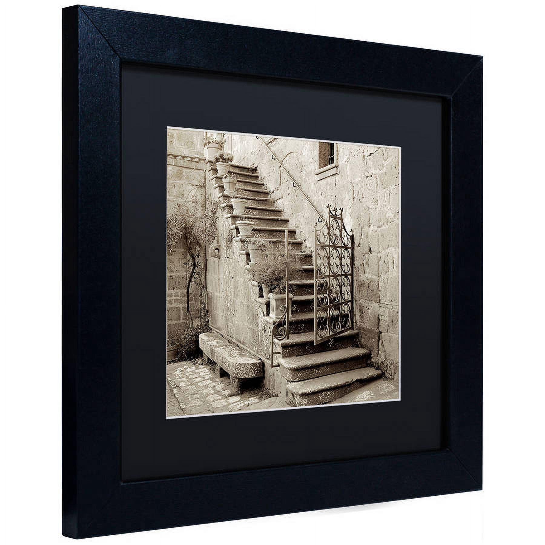 Trademark Fine Art "Umbria Scala I" Canvas Art by Alan Blaustein, Black Matte, Black Frame