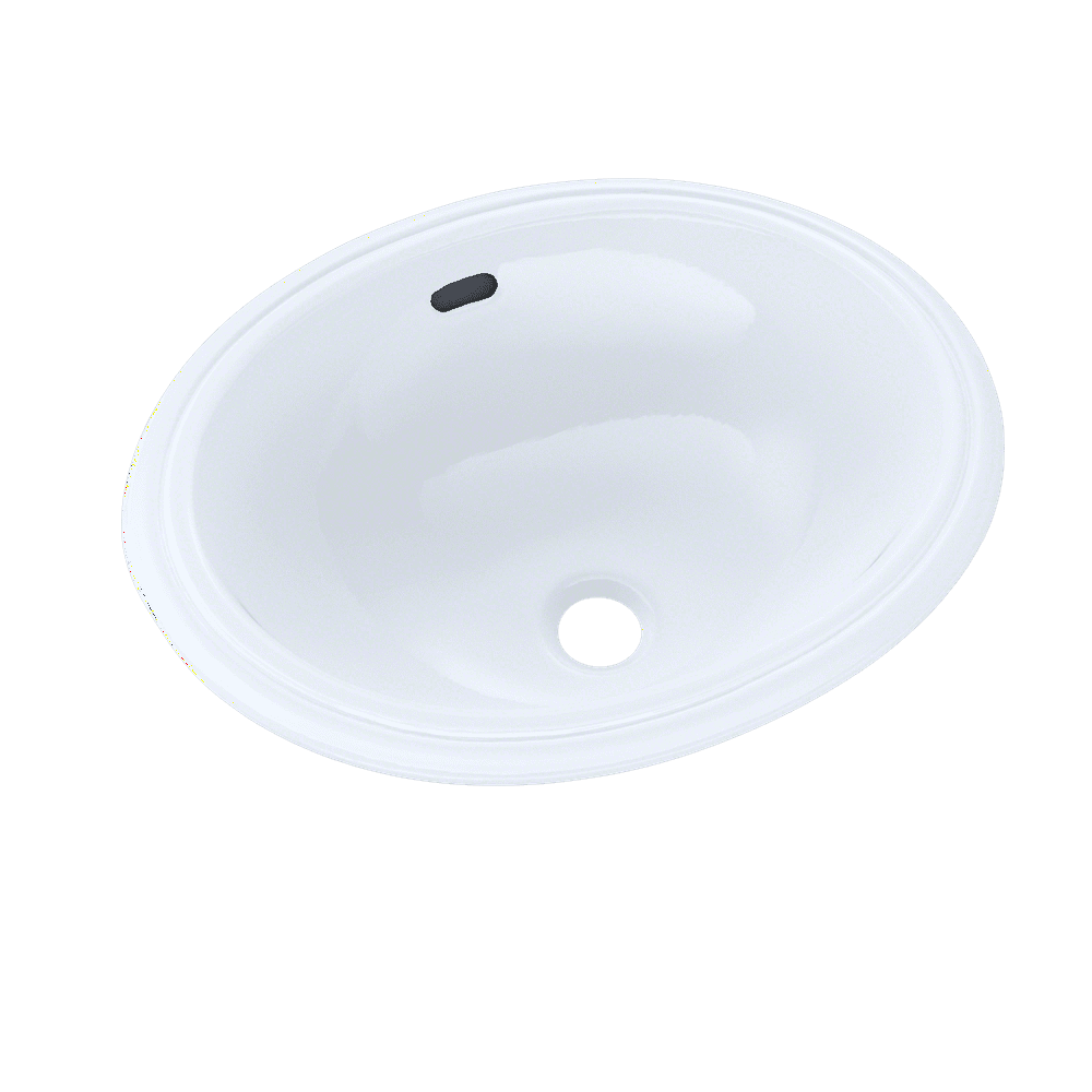 TOTO® Oval 15" x 12" Narrow Undermount Bathroom Sink, Cotton White