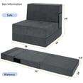 thumbnail image 2 of Folding Sofa Bed Chair with Pillow,Convertible Fold Out Chair Bed Sleeper,Foam Floor Mattress, Foldable Futon Couch Bed for Living Room/Dorm/Guest/Office (Grey, Single), 2 of 7