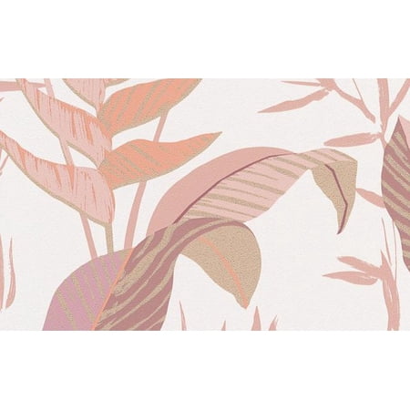 Concord Wallcoverings Modern Textured Wallpaper Floral, Vinyl Accent Wall , Rose, Brown, White, 21 in x 33 Ft (57 sq. ft), 10332_05