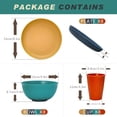 thumbnail image 3 of AMERTEER [Reusable Tableware] 24 Unbreakable Reusable Plastic Plates And Cups Set  8 Person Wheat Straw Tableware Set | Dishwasher Microwave Safety Tableware Set - Suitable for Camping  R, 3 of 7