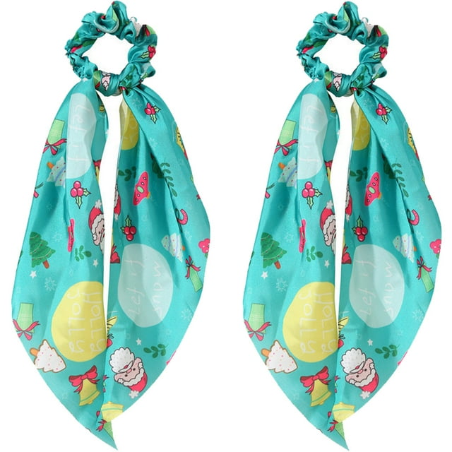 Hair Scarf with Ribbon Bow Hair Accessories Elastic Hair Tie Scarf