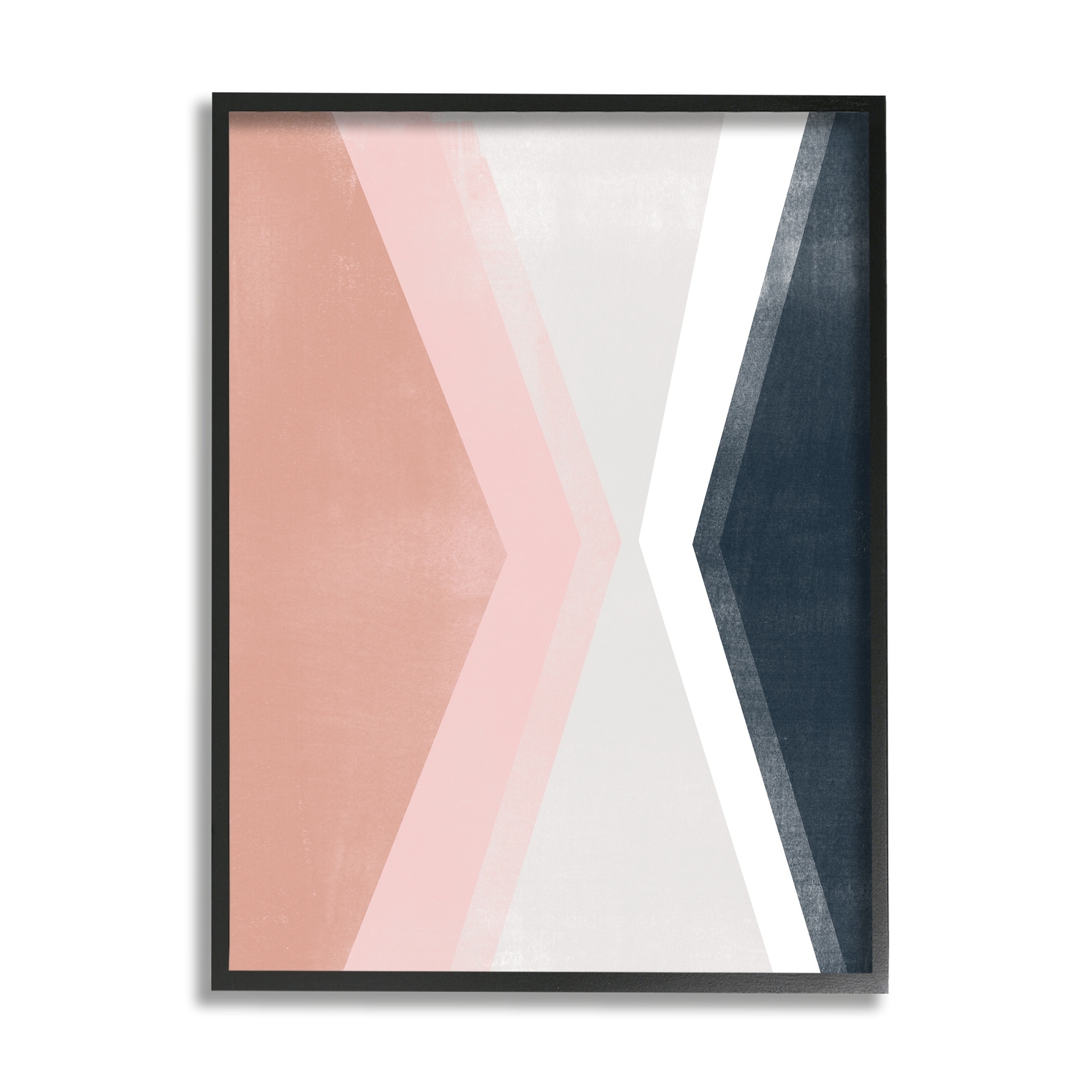 Stupell Industries Asymmetrical Angles Mirrored Pink Blue Shape Abstraction Grey Framed, 16 x 20, Design by June Erica Vess