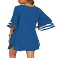 thumbnail image 3 of PENGXIANG Robe de Plage en Chiffon à Manches 3/4, Col en V, Coupe Ample, Couleur Unie, 3 of 5