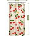 thumbnail image 2 of Fabric Shower Curtain Cute Floral Cherry Curtains Waterproof Soft Polyester Bathroom Curtain- Decor Washable Privacy Cloth Small Stall Shower Curtain for Bathroom Hotel (36x72inch) Beige, 2 of 6