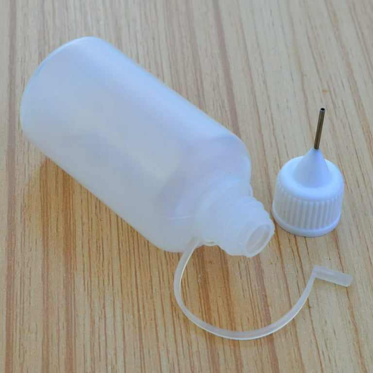 10pcs 30ml Plastic Squeezable Tip Applicator Bottle Refillable Dropper  Bottles With Needle Tip Caps
