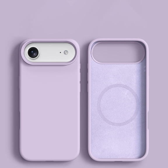 Sanwo For iPhone Air Case, Magnetic Compatible Liquid Silicone Cover with Soft Microfiber Lining, Shockproof Matte Protective Case, Purple
