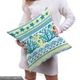 thumbnail image 5 of Ambesonne Aqua and Coral Fabric by the Yard Upholstery, Striped Jellyfish, 5 Yards, Sea Blue and Pastel Yellow, 5 of 5
