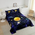thumbnail image 3 of Universe Themed Bedding Set Outer Space Twin Comforter Set Solar System Bedding Comforter Sets, Space Planet Print Duvet Insert for Teens Purple Galaxy Starry Sky Quilt, 3 of 5
