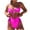 Hot Pink, variant on EGNMCR Womens Swimsuits Women's Fashion Casual Solid Color And Printing Waist Slim Binding Hollow Out Bikinis Sets