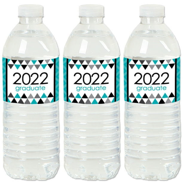 Big Dot of Happiness Teal Grad - Best is Yet to Come - 2022 Turquoise Graduation Party Water Bottle Sticker Labels - Set of 20