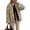 Brown, variant on Womens Floral Print -Y Fleece Jacket Button Winter Teddy Fleece Jacket Casual Faux Fur Outwear Brown S