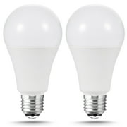 3 Way Led Light Bulbs 50-100-150W Equivalent Daylight White 5000K E26 Medium Base 600lm-1250lm-1850lm, 2 Pack