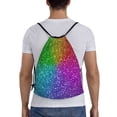 thumbnail image 2 of Kdxio Colorful Glitter Print Drawstring Backpack Bag,Waterproof Draw String Back Sack, Gym Drawstring Bags Swim Bag For Unisex, 2 of 9