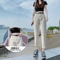 thumbnail image 2 of Pantalones vaqueros Harlan blancos para mujer, pantalón holgado de cintura alta, versión coreana, pantalones en color rábano de nueve puntos, novedad de verano 2022, 2 of 5