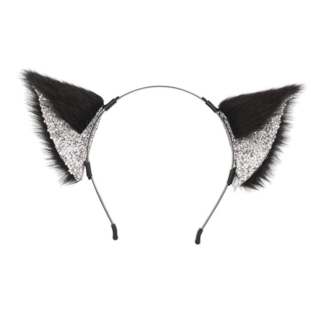 Diadema con orejas de y gato, aro para el pelo, Cosplay de Anime, , Adorable, ligero, para fiesta de cumpleaños, Halloween, niñas, adultos , negro Yinane Diadema con orejas de gato