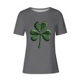 thumbnail image 3 of Mujeres Manga Corta de Verano Tops Impreso Sudadera Casual, Cuello Redondo Blusa Ligera para la Primavera Y el Verano, 3 of 4
