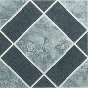Achim Nexus 12"x12" 1.2mm Peel & Stick Vinyl Floor Tiles 20 Tiles/20 Sq. ft. Light & Dark Blue Diamond Pattern