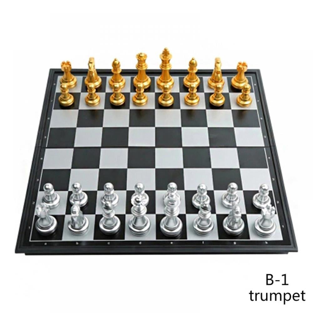 9.7 Inches - Folding Travel Magnetic Chess Board Game Set Portable Chess Set 